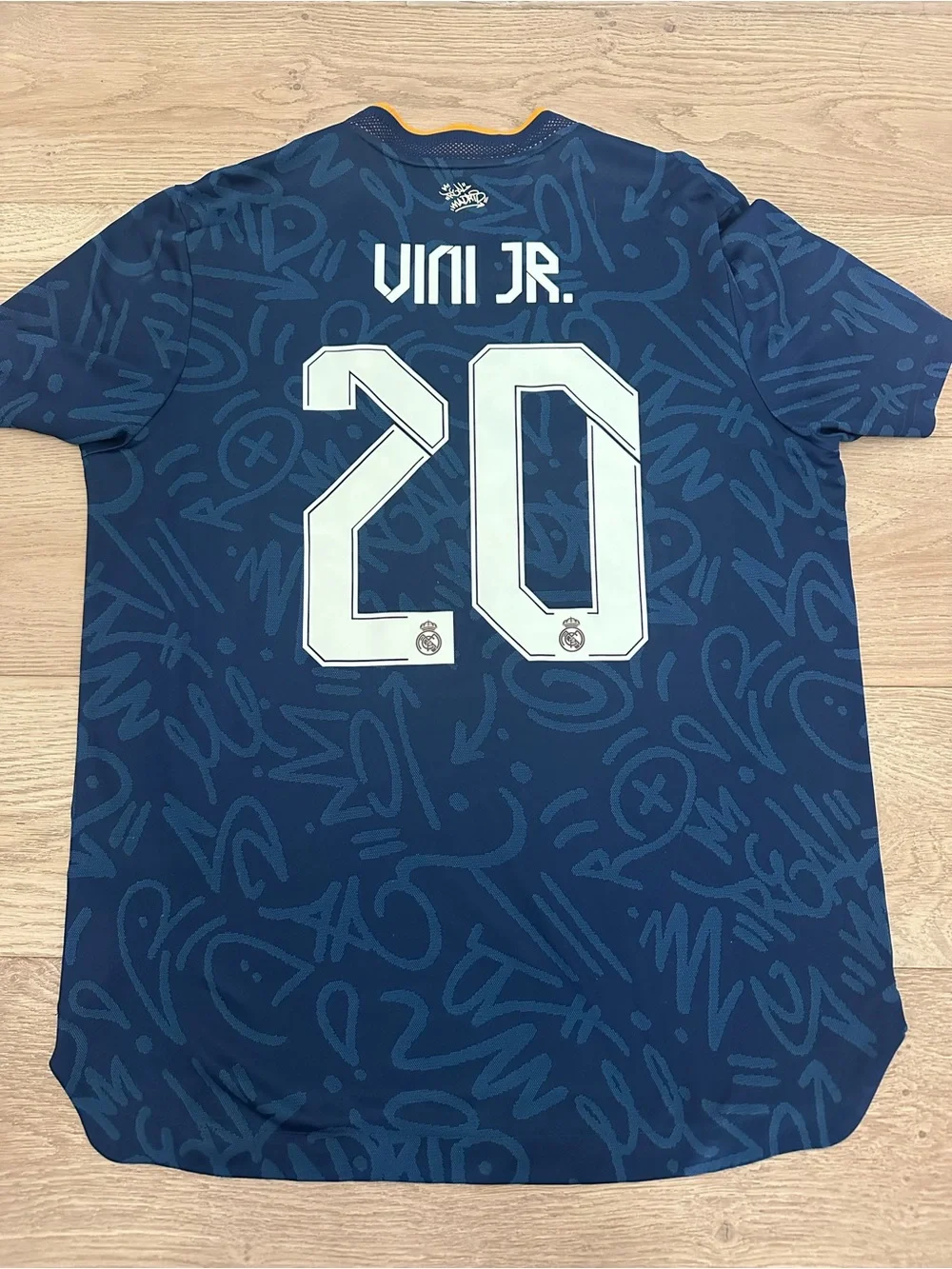 2021-2022 Real Madrid Away Champions League Authentic Kit Vini Jr Size LARGE